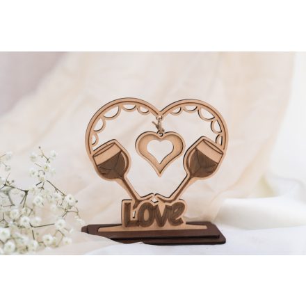 "Love" borospohár álló asztaldísz